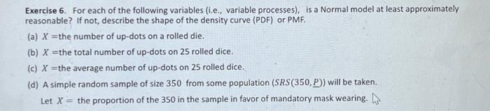 Solved Exercise 6. For Each Of The Following Variables | Chegg.com