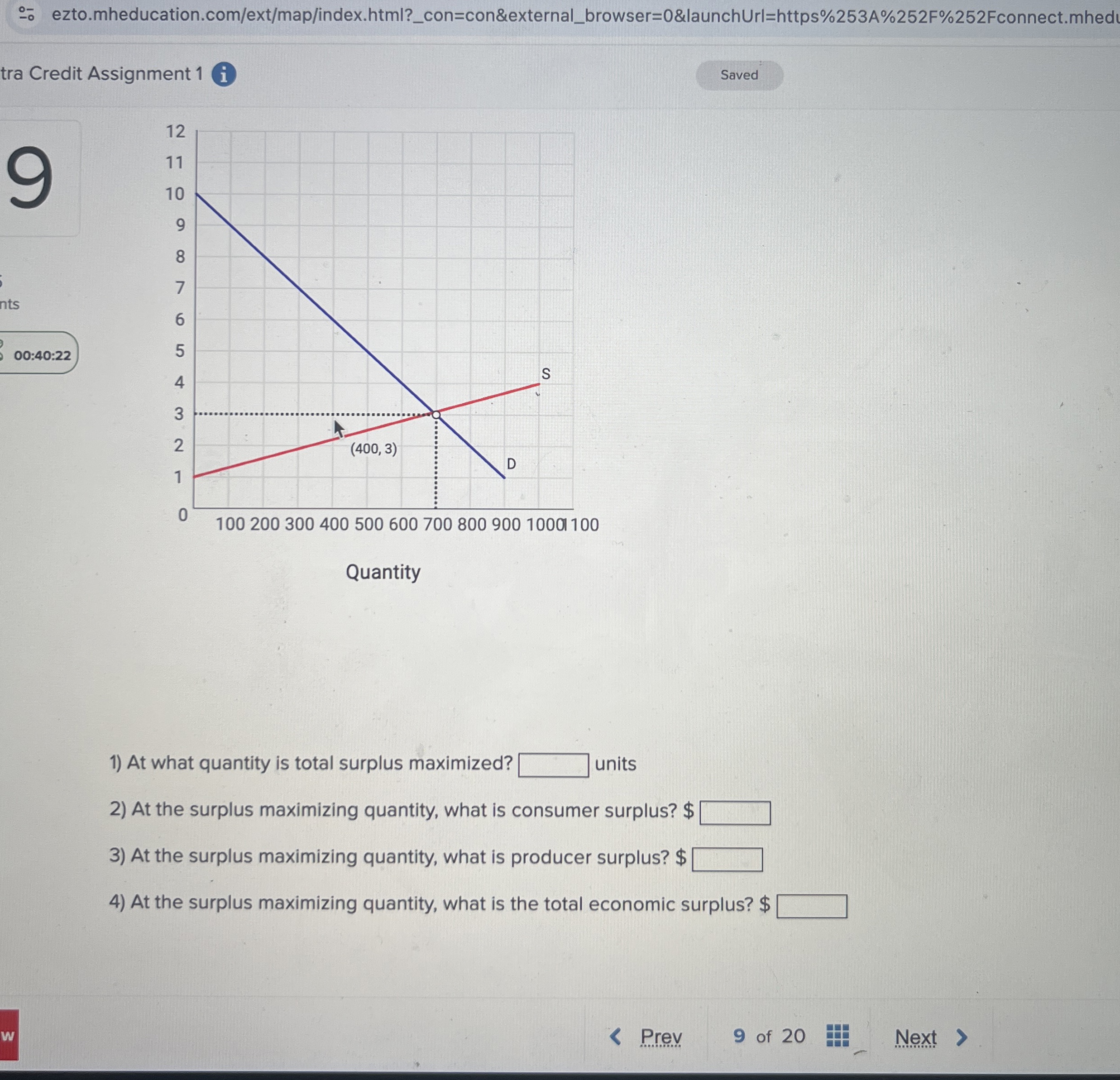 Solved QuantityAt what quantity is total surplus | Chegg.com