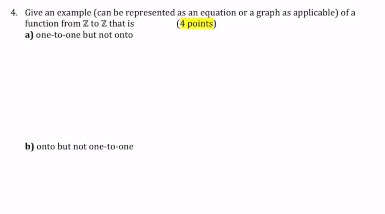 Solved 4. Give An Example (can Be Represented As An Equation | Chegg.com