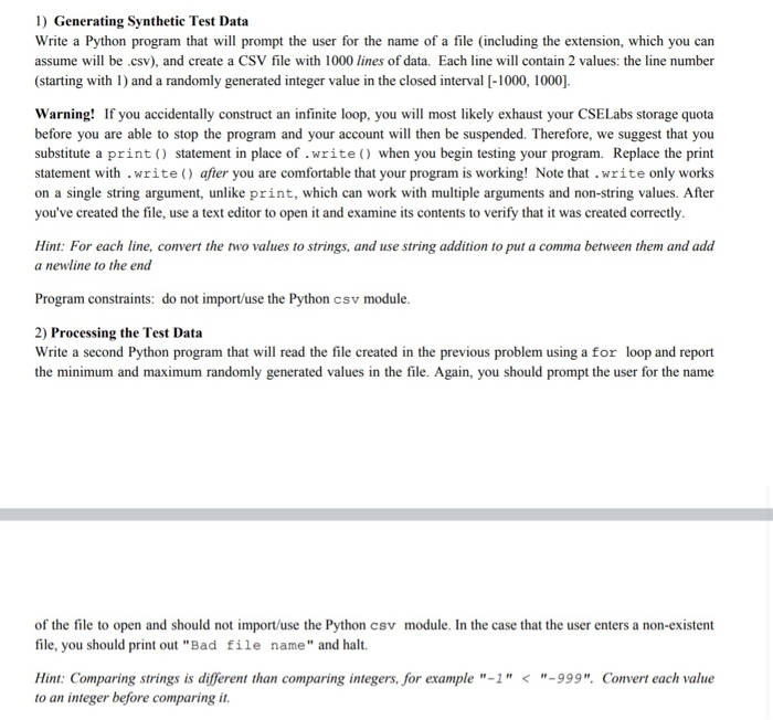 Solved Primer on CSV File Format (If you understand CSV | Chegg.com