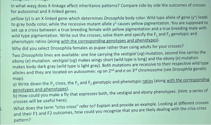 Solved In what ways does X-linkage affect inheritance | Chegg.com