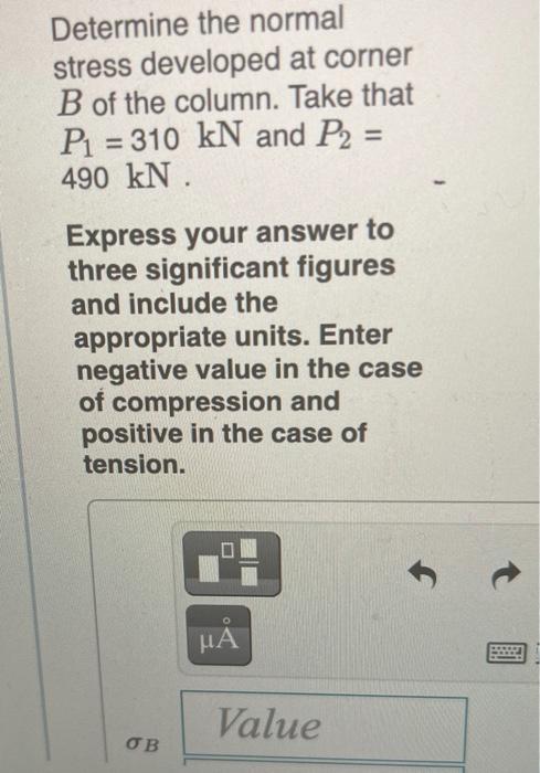 Solved A Review Determine the normal stress developed at | Chegg.com