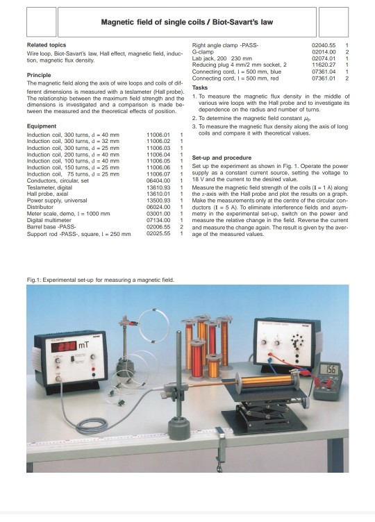 Solved Experiment 5 field of single coils /