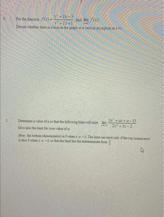 Solved For The Function F X X2−2x 1x2 2x−3 Find