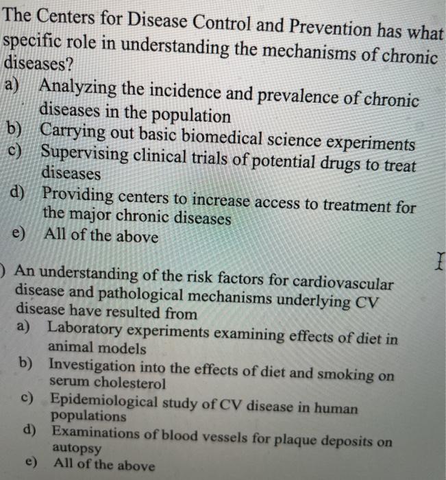 Solved The Centers for Disease Control and Prevention has | Chegg.com