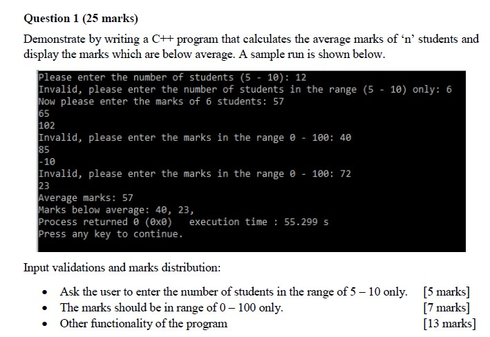 Answered: Do in C++, Thank You (???????????). Question 1 (25