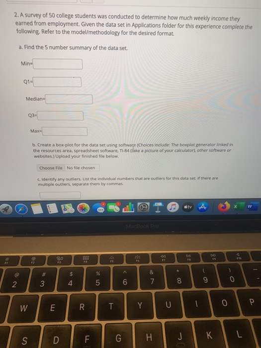 Solved 2. A survey of 50 college students was conducted to | Chegg.com