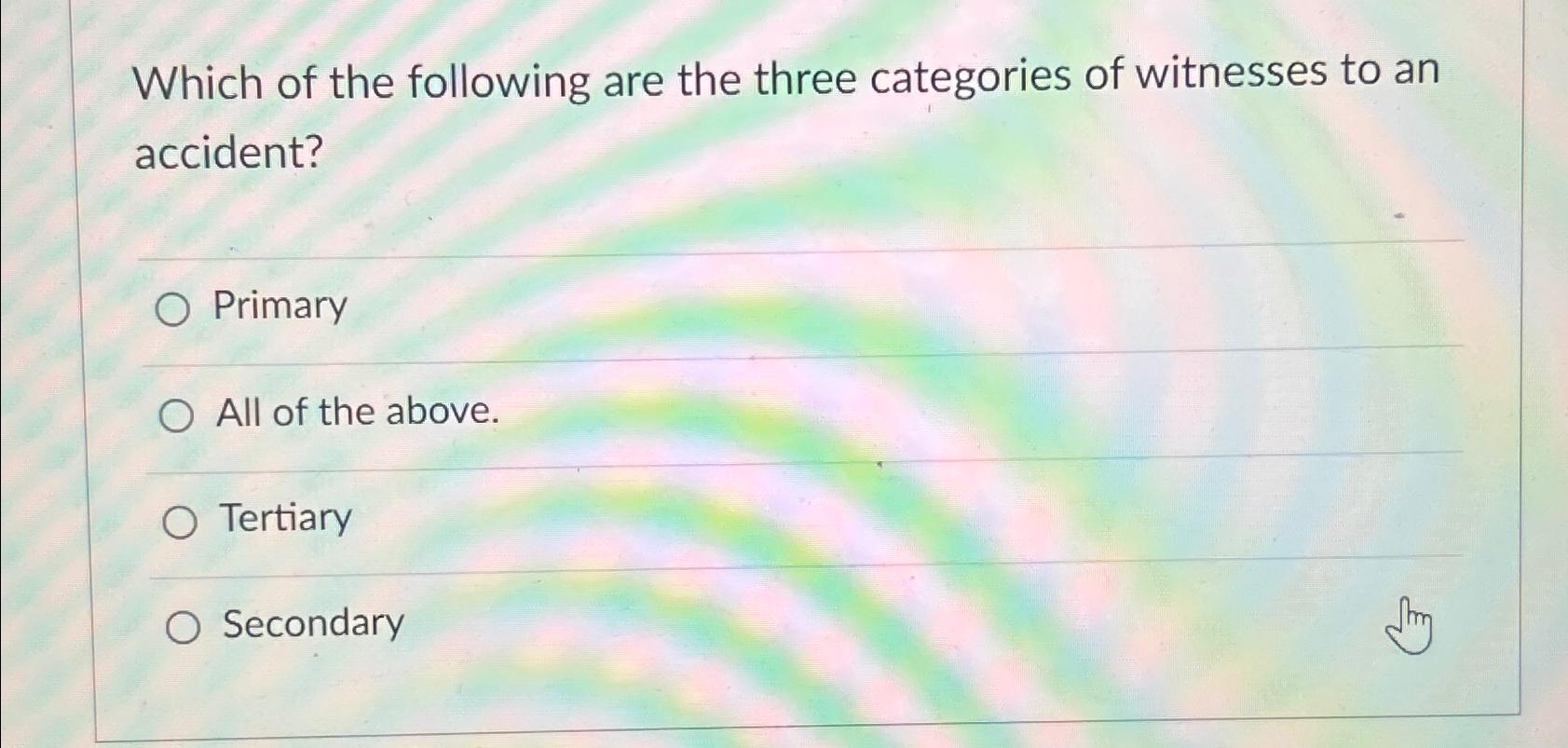 Solved Which of the following are the three categories of | Chegg.com