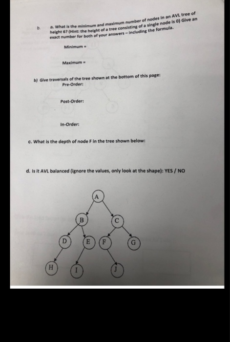 Solved What is the minimum and maximum number of nodes in an | Chegg.com
