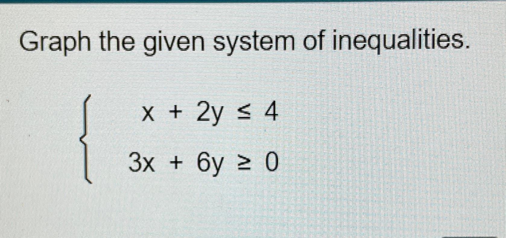 solved-graph-the-given-system-of-inequalities-x-2y-43x-6y-0-chegg
