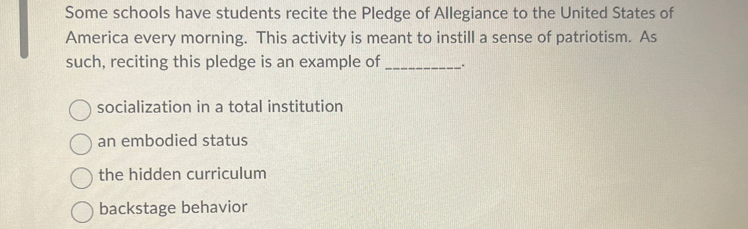 Some schools have students recite the Pledge of | Chegg.com