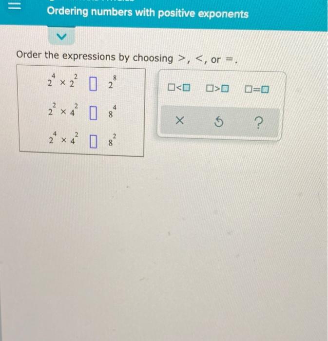 Solved ordering numbers with positive exponents v order the chegg