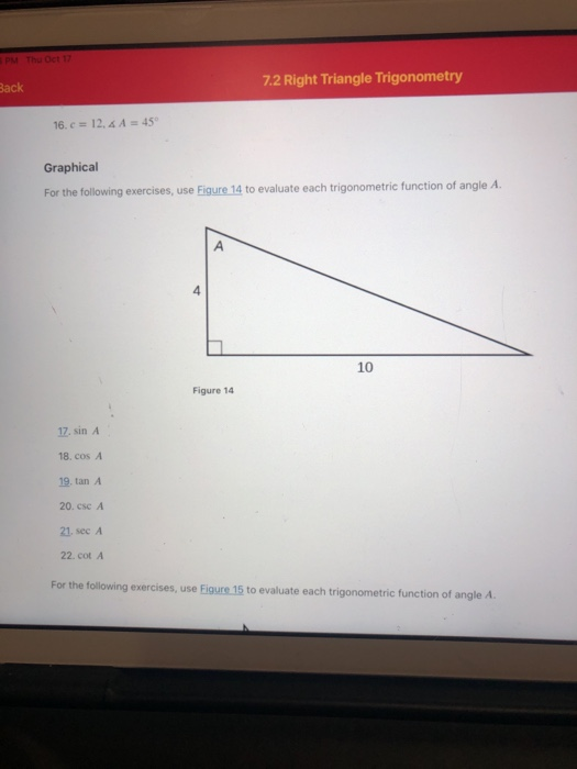 Solved PM Thu Oct 17 7.2 Right Triangle Trigonometry Back | Chegg.com