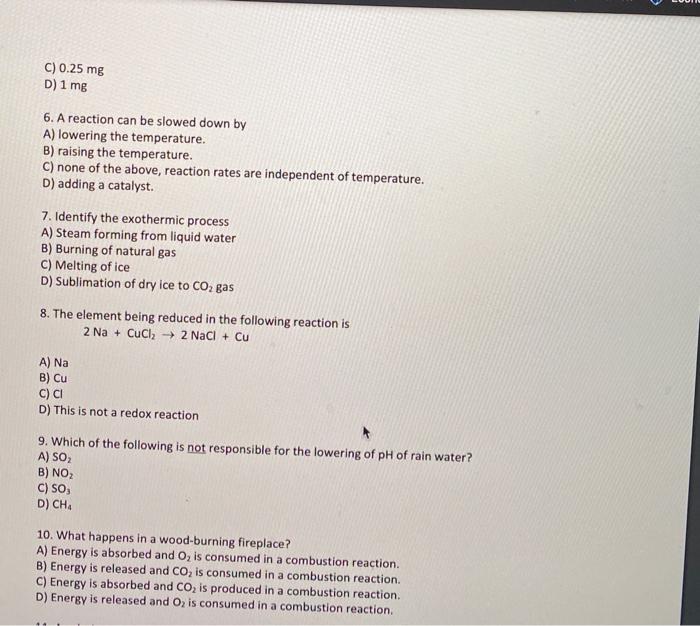 Solved 1 Which Of The Following Is A Greenhouse Gas And Chegg Com