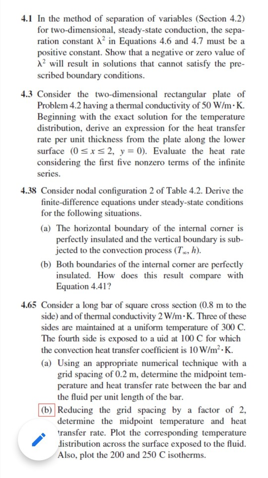 Solved 4.1 In the method of separation of variables (Section | Chegg.com