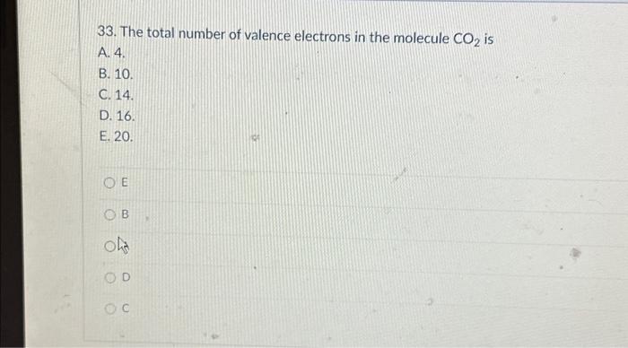 Solved 33 The Total Number Of Valence Electrons In The Chegg Com   Image