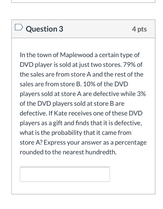 Solved D Question 2 3 pts Use the data in the following | Chegg.com