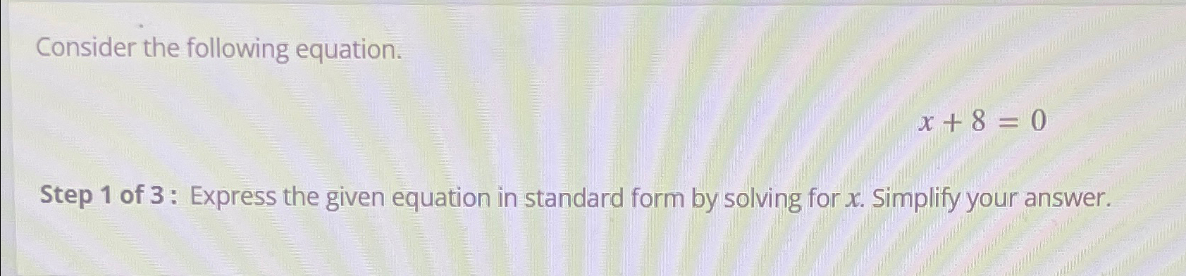 express the given equation in standard form
