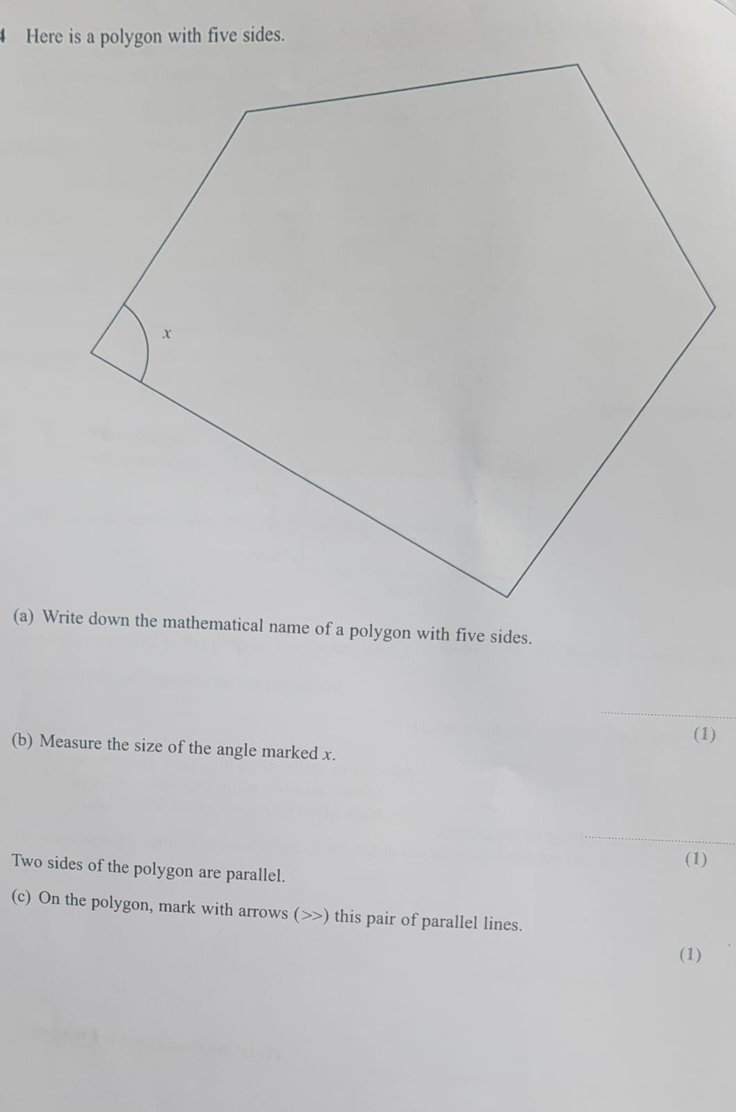 polygon shape with 5 sides and 1 right angle