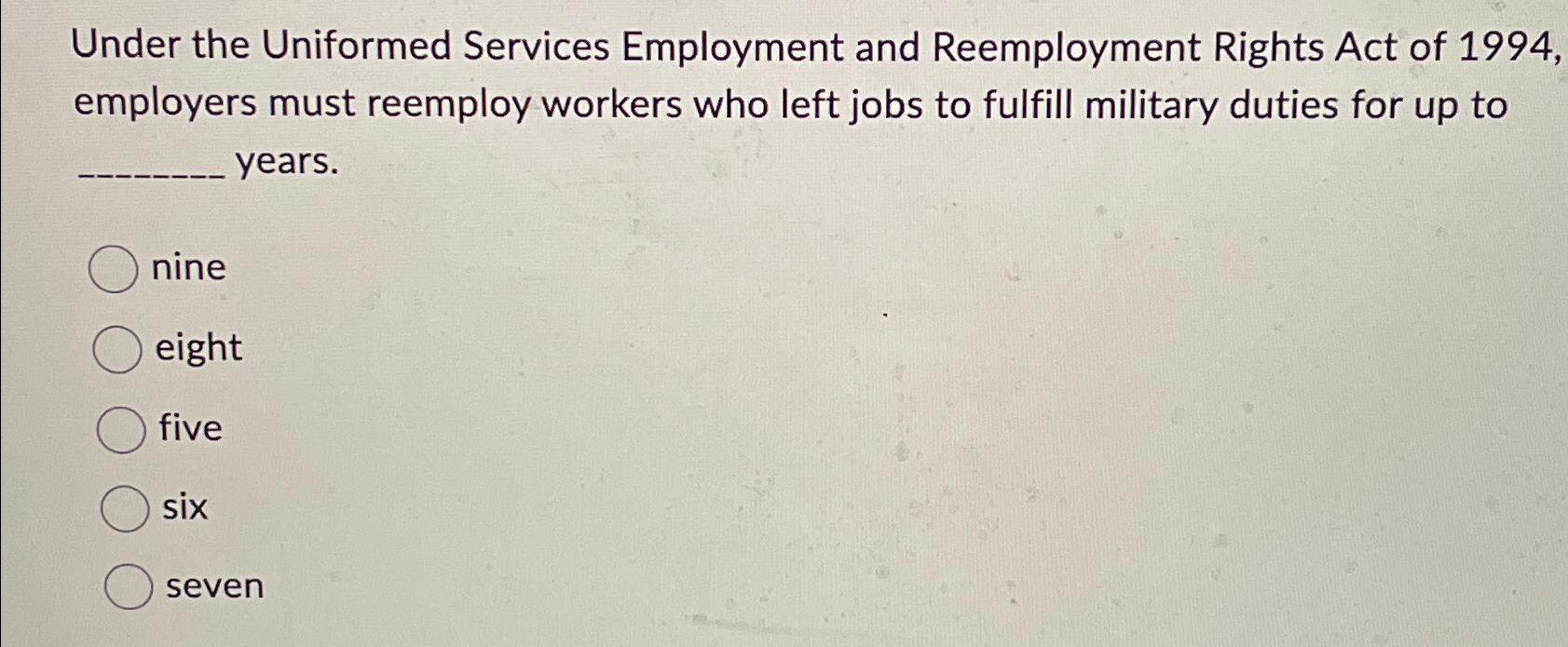 Solved Under the Uniformed Services Employment and | Chegg.com