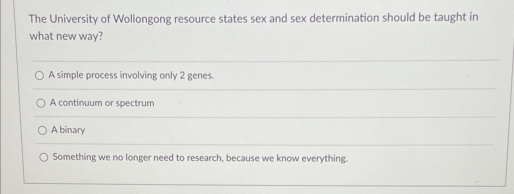 The University of Wollongong resource states sex and | Chegg.com