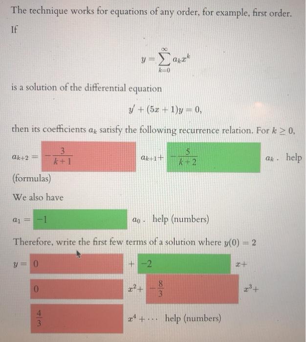 Solved The technique works for equations of any order, for | Chegg.com