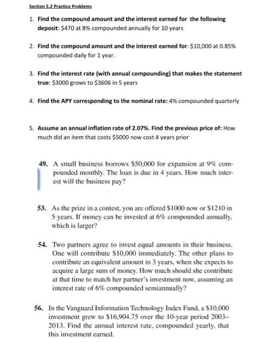 Solved Section 5.2 Practice Problems 1. Find The Compound | Chegg.com