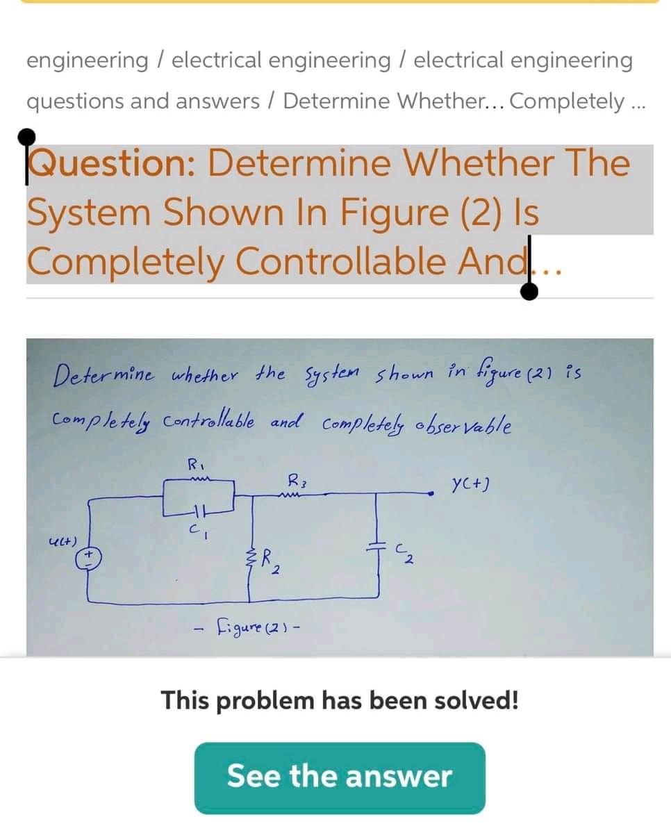 Question: Determine Whether The System Shown In | Chegg.com
