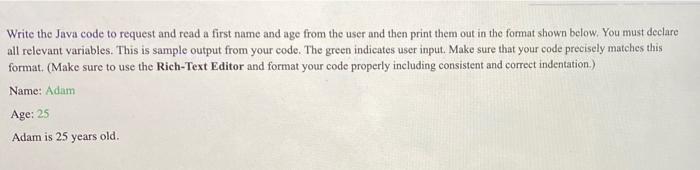 Solved Write the Java code to request and read a first name | Chegg.com