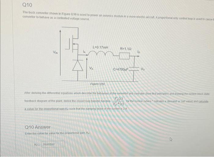 Solved The buck converter shown in Figure 010 is used to | Chegg.com