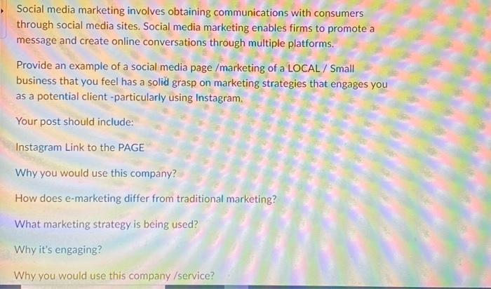 Social media marketing involves obtaining | Chegg.com