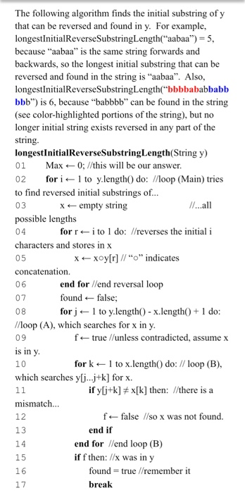 Solved 01 The following algorithm finds the initial | Chegg.com