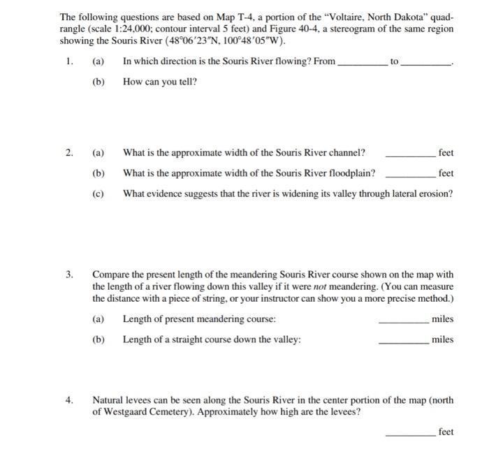 Solved The following questions are based on Map T-4, a