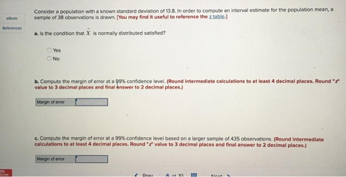 Solved Consider a population with a known standard deviation | Chegg.com