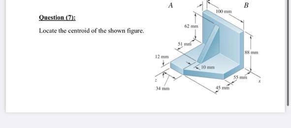 Solved Question (7): Locate the centroid of the shown | Chegg.com