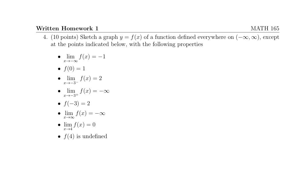 Solved Written Homework 1MATH 1654. (10 ﻿points) ﻿Sketch a | Chegg.com