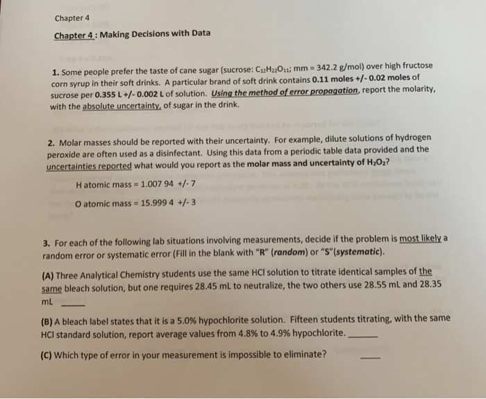 Chapter 4 Chapter 4 Making Decisions With Data 1 Chegg 