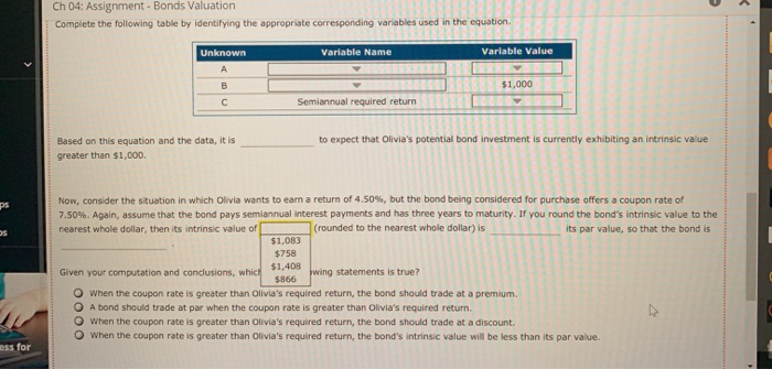 Solved 5. Bond valuation Aa Aa The process of bond valuation | Chegg.com