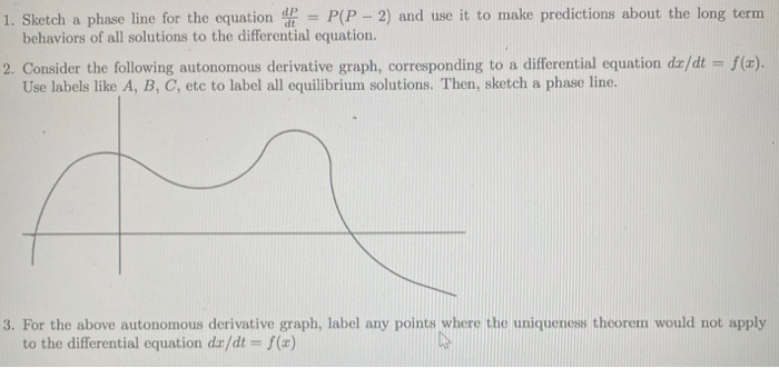 Solved 1. Sketch a phase line for the equation 4P = P(P - 2) | Chegg.com