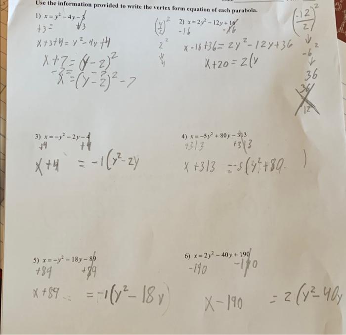 Solved Identify the vertex and axis of symmetry of each. | Chegg.com