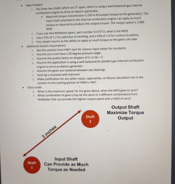 Solved Gear ProblemYou have two shafts which are 3" ﻿apart,