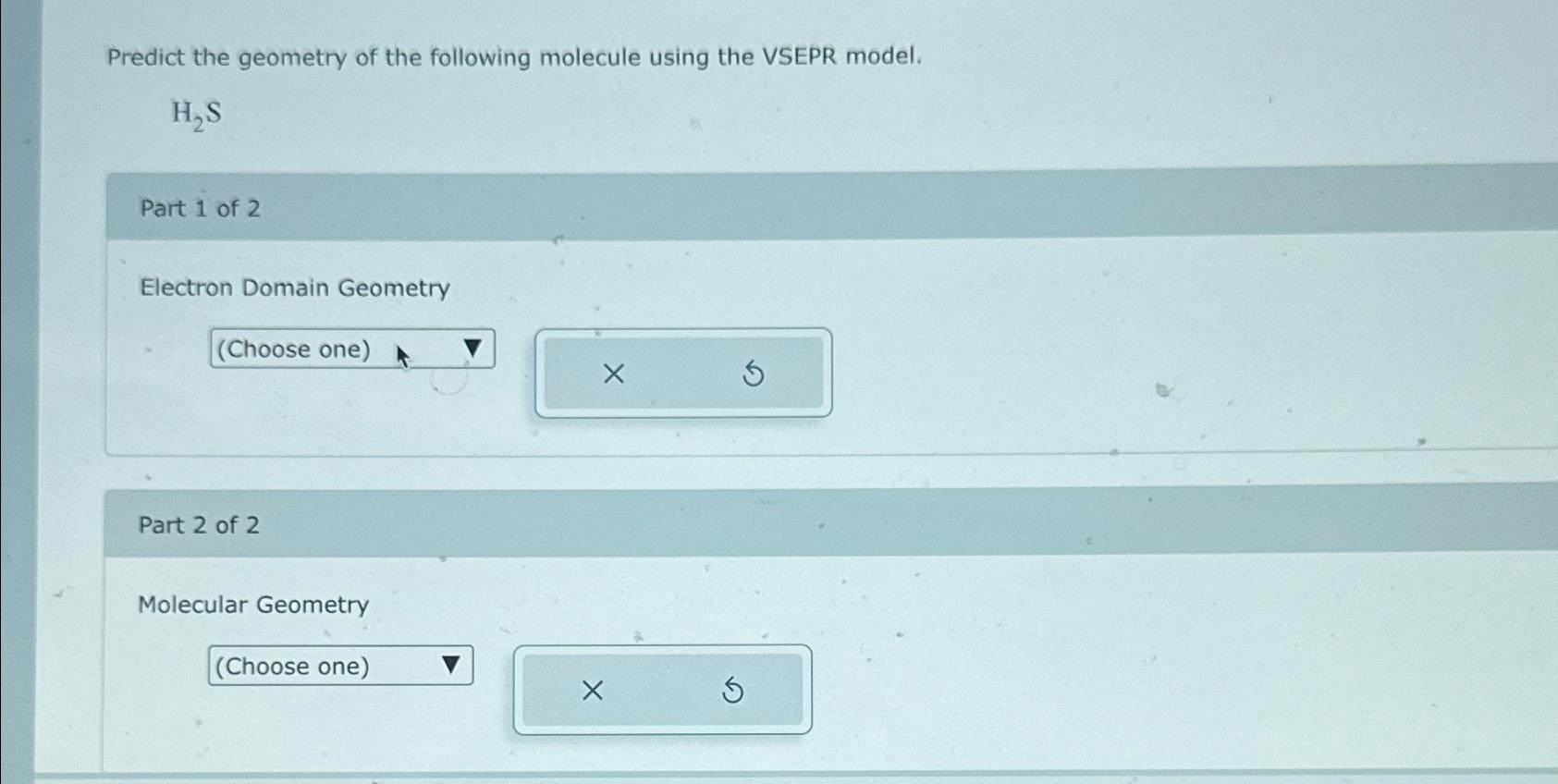 Solved Predict the geometry of the following molecule using | Chegg.com