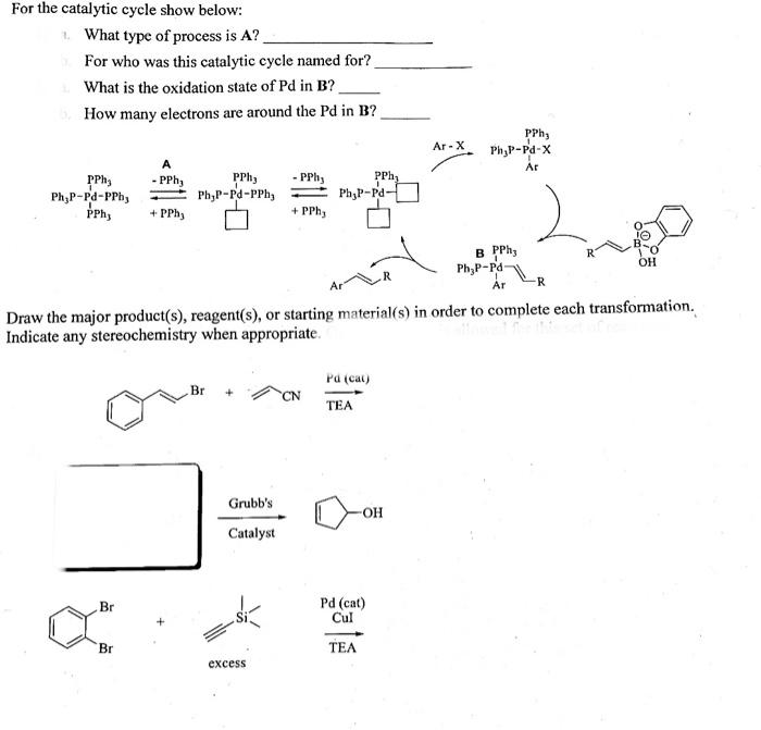Solved For the catalytic cycle show below: What type of | Chegg.com