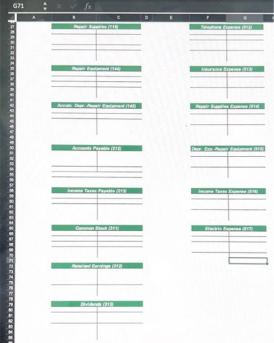 post the following general journal entries to the general ledger