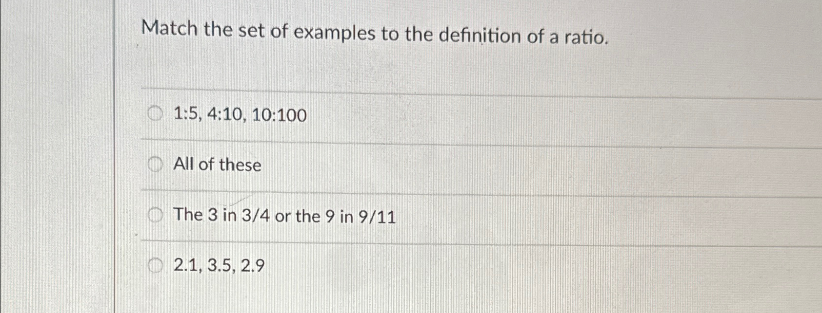 Solved Match the set of examples to the definition of a | Chegg.com