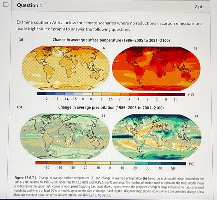 Figure SPM.7 I Change in average surface ternperature | Chegg.com