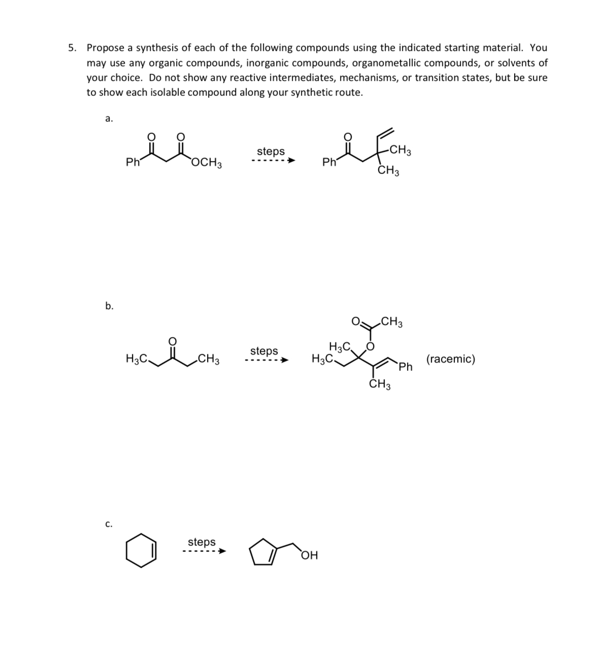 Solved Propose a synthesis of each of the following | Chegg.com