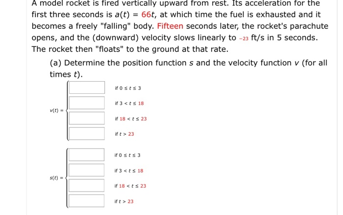 Solved A model rocket is fired vertically upward from rest. | Chegg.com
