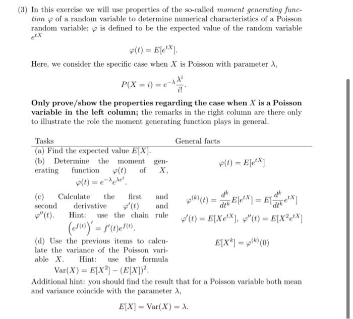 Solved 3) In this exercise we will use properties of the | Chegg.com