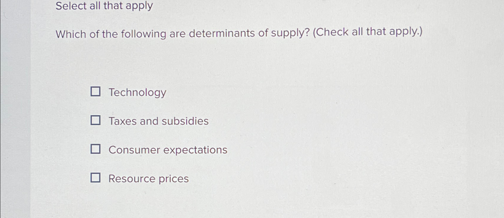 Solved Select all that applyWhich of the following are | Chegg.com